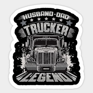 Husband Dad Trucker Legend - Funny Trucker Sticker